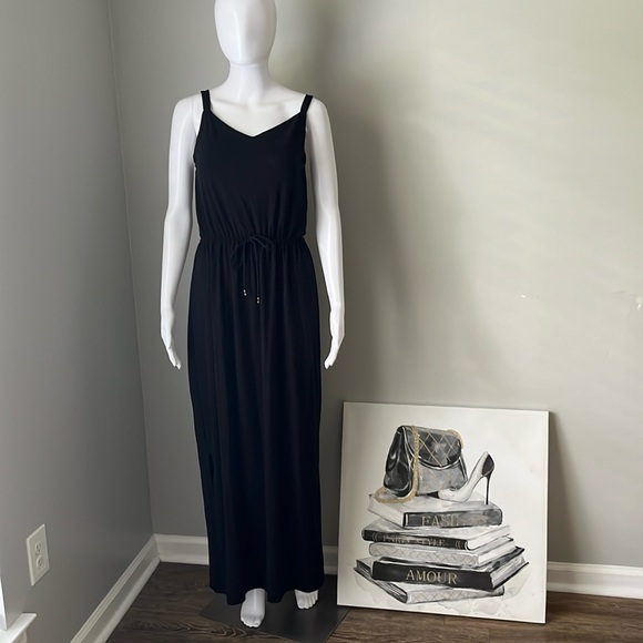 Lildy Tie Waist Black Maxi Sundress Size L/XL - Picture 2 of 11